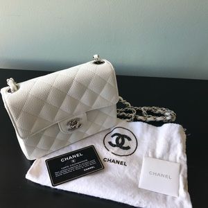 COPY - Chanel Quilted Mini Square Flap White Handbag